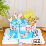  Bánh Sinh Nhật Kết Hoa Xanh Thiên Thanh (BB-001-728) 