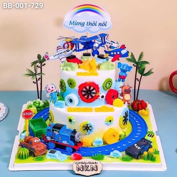  Bánh Sinh Nhật 2 Tầng Chủ Đề Giao Thông (BB-001-729) 