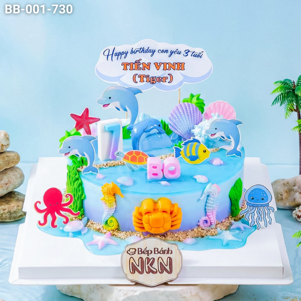  Bánh Sinh Nhật Sinh Vật Biển (BB-001-730) 