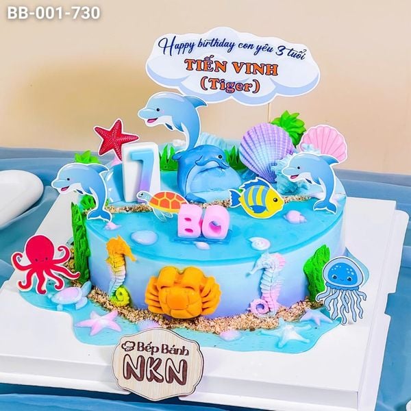  Bánh Sinh Nhật Sinh Vật Biển (BB-001-730) 