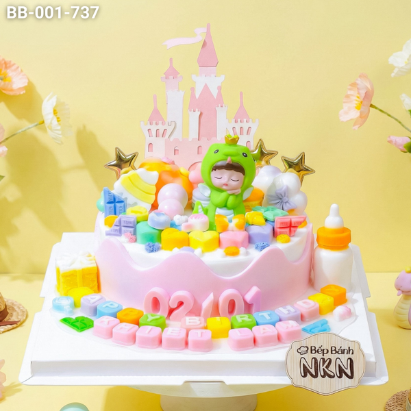  Bánh Sinh Nhật Cho Bé Gái Tuổi Tỵ (BB-001-737) 