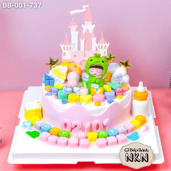  Bánh Sinh Nhật Cho Bé Gái Tuổi Tỵ (BB-001-737) 
