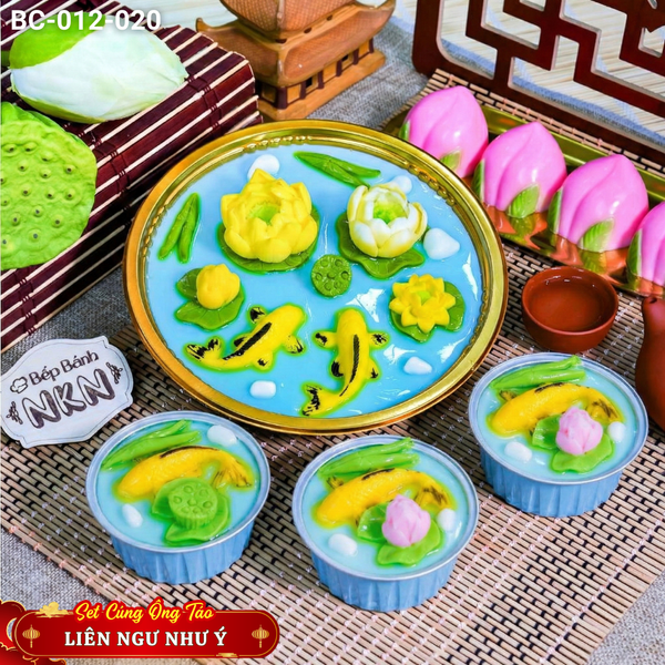  Set Bánh Cúng Ông Táo Liên Ngư Như Ý 1 Khay Lớn + 3 Cá Nhỏ (BC-012-020) 