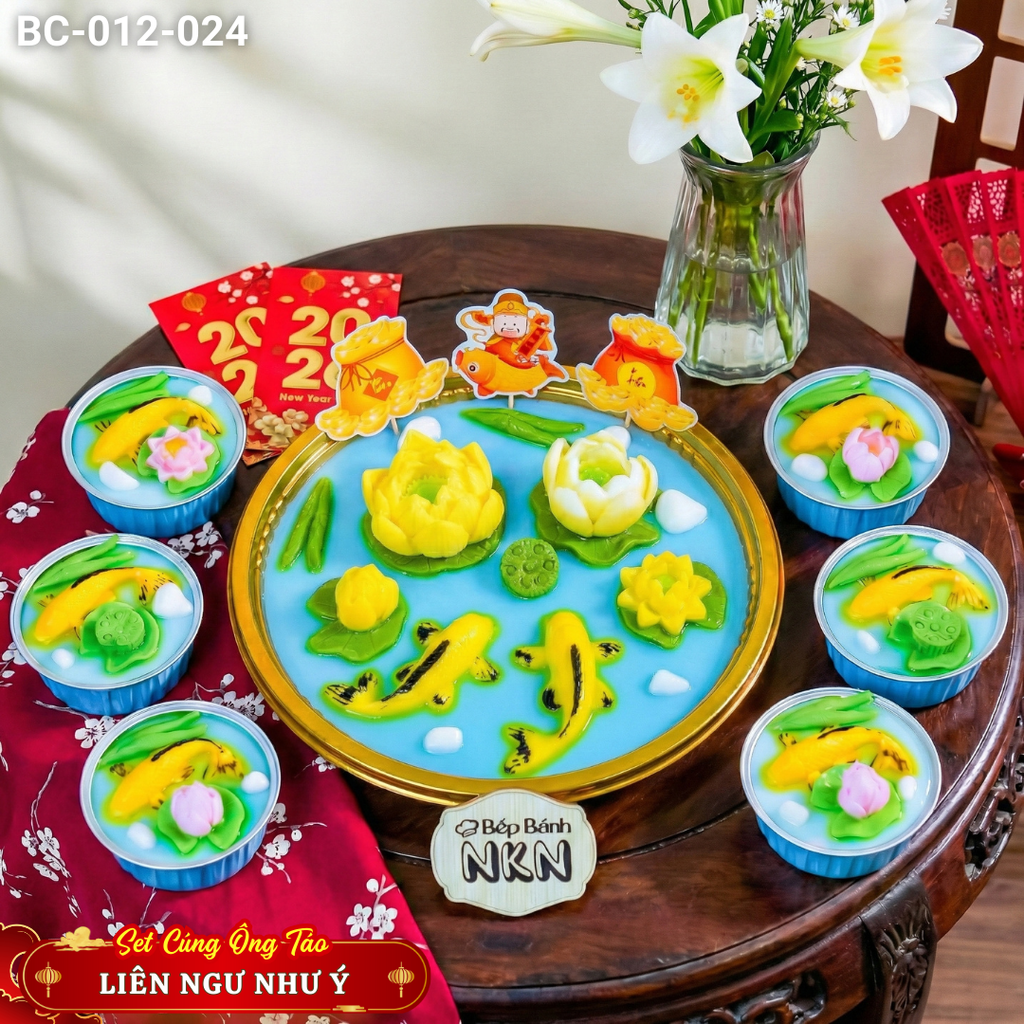  Set Bánh Cúng Ông Táo Liên Ngư Như Ý 1 Khay Lớn + 6 Cá Nhỏ (BC-012-024) 