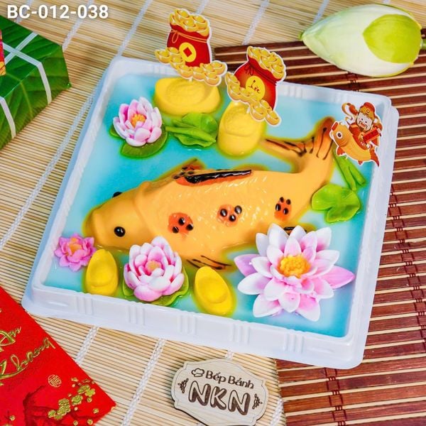  Khay Cúng Ông Táo Hồ Sen Cá Chép Truyền Thống (Vuông) (BC-012-038) 