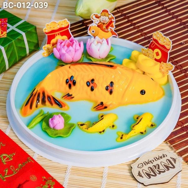  Khay Cúng Ông Táo Hồ Sen Cá Chép Truyền Thống (Tròn) (BC-012-039) 