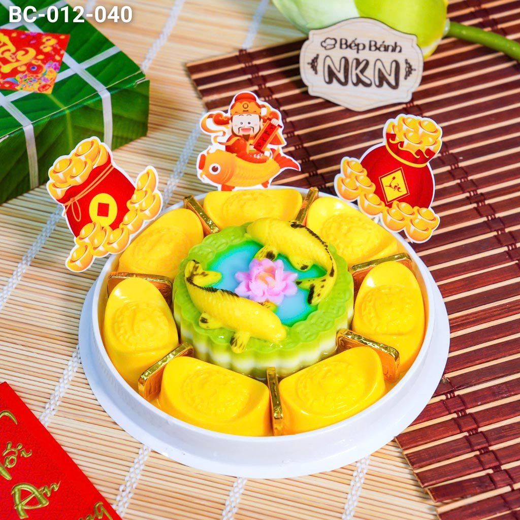  Khay Cúng Ông Táo Song Ngư Vọng Nguyệt (BC-012-040) 