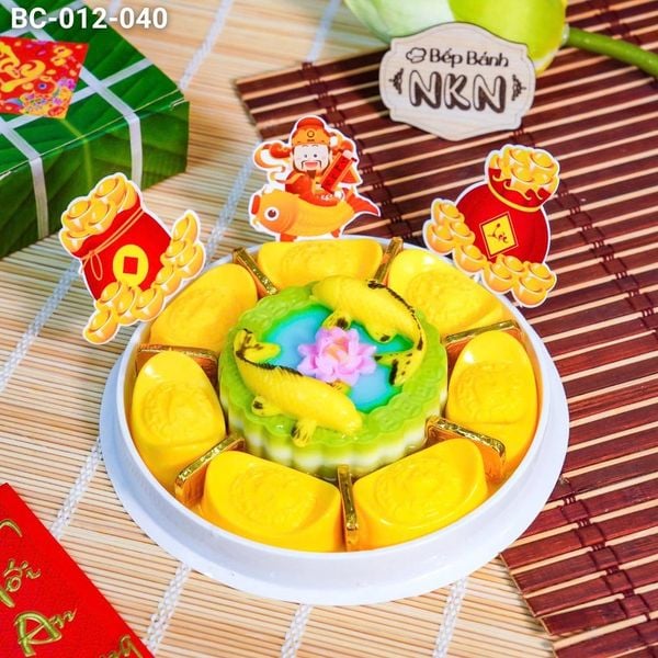  Khay Cúng Ông Táo Song Ngư Vọng Nguyệt (BC-012-040) 