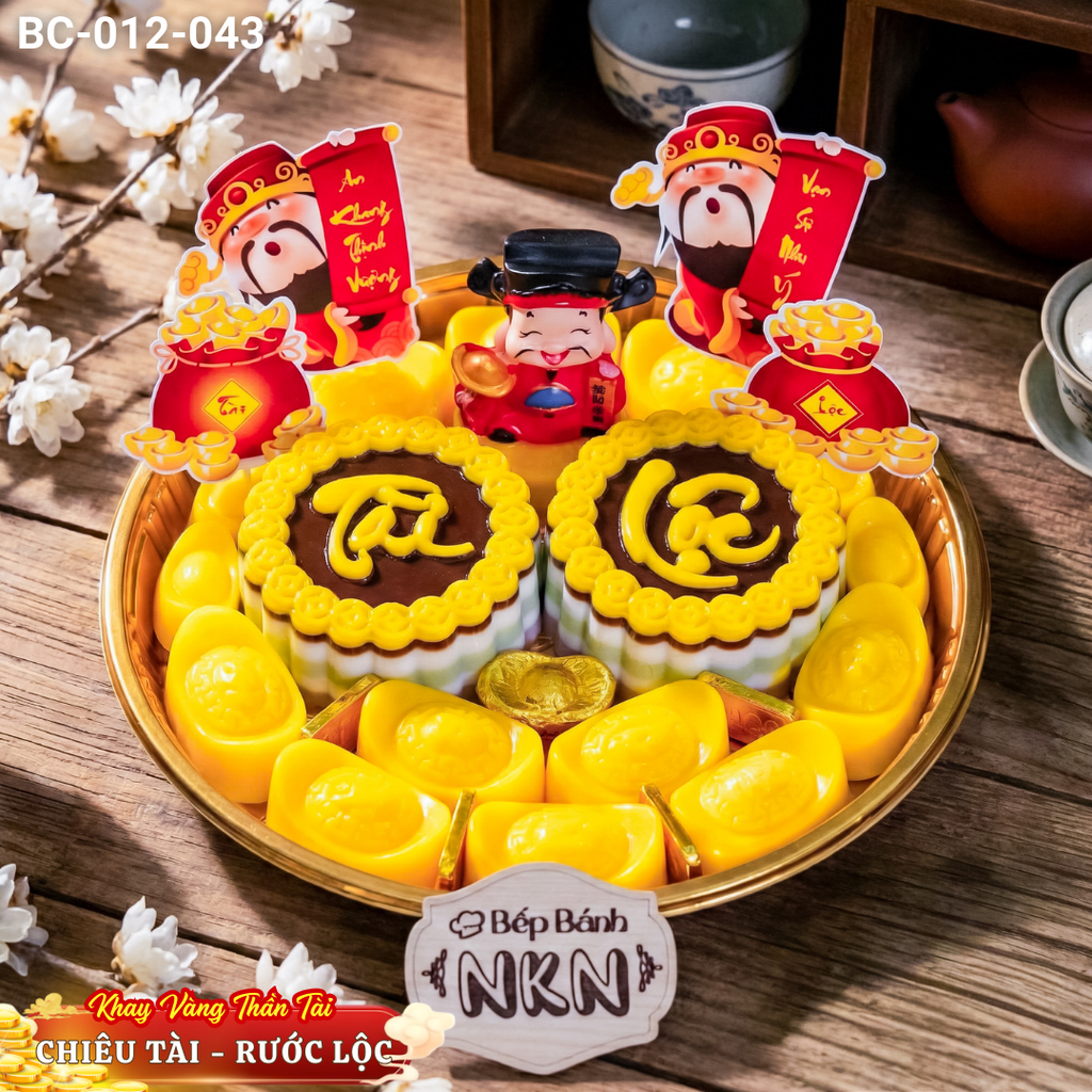  Khay Vàng Thần Tài Chiêu Tài Rước Lộc (BC-012-043) 