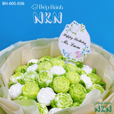  Bánh Bó Hoa Hồng Trà Nụ Tone Xanh Cốm (BH-005-036) 