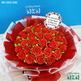  Bánh Bó Hoa Hồng Tone Đỏ (BH-005-046) 