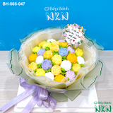  Bánh Bó Hoa Hồng Trà Nụ Tone Tím Vàng (BH-005-047) 