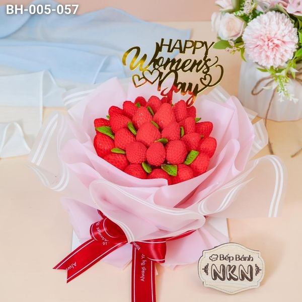  Bánh Bó Hoa Dâu Tây 8/3 Mini (BH-005-057) 