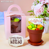  Hộp Bánh Quà Tặng Chậu Bánh Sen Đá Kèm Xẻng (BQT-030-002) 