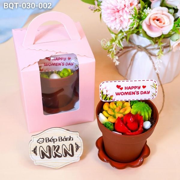  Hộp Bánh Quà Tặng Chậu Bánh Sen Đá Kèm Xẻng (BQT-030-002) 