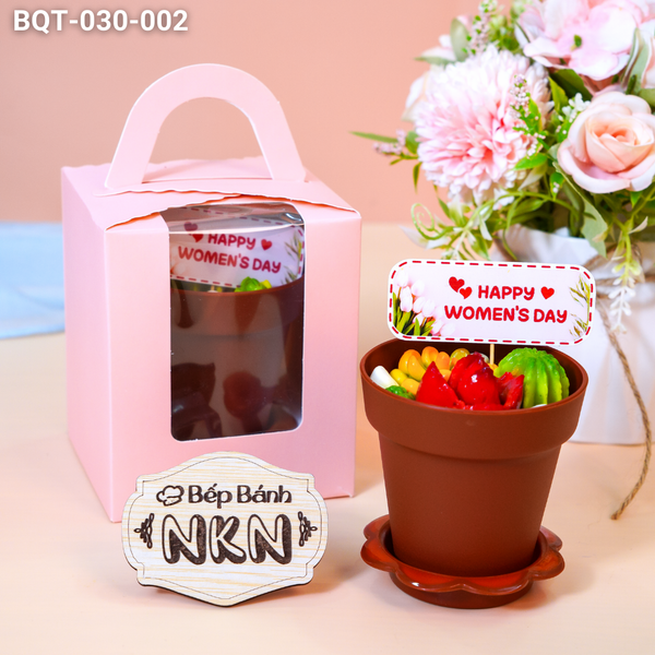  Hộp Bánh Quà Tặng Chậu Bánh Sen Đá Kèm Xẻng (BQT-030-002) 
