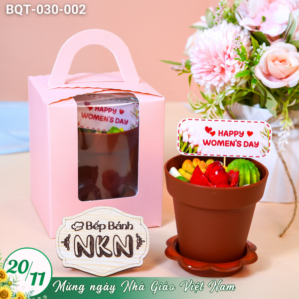  Hộp Bánh Quà Tặng Chậu Bánh Sen Đá Kèm Xẻng (BQT-030-002) 