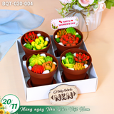  Hộp Bánh Quà Tặng 4 Chậu Bánh Sen Đá Kèm Xẻng (BQT-030-004) 