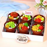  Hộp Bánh Quà Tặng 20/10 6 Chậu Bánh Sen Đá Kèm Xẻng (BQT-030-005) 