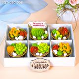 Hộp Bánh Quà Tặng 6 Cupcake Sen Đá (BQT-030-008) 