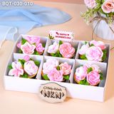  Hộp Bánh Quà Tặng 6 Cupcake Hoa Hồng (BQT-030-010) 