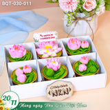  Hộp Bánh Quà Tặng 6 Cupcake Hoa Sen (BQT-030-011) 
