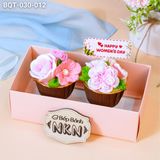  Hộp Bánh Quà Tặng 2 Cupcake Hoa Hồng (BQT-030-012) 