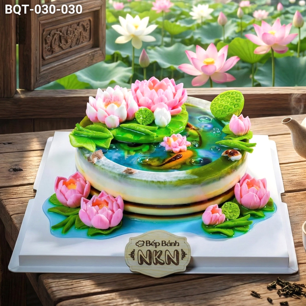  Bánh Quà Tặng Đoá Sen Ngọc (BQT-030-030) 