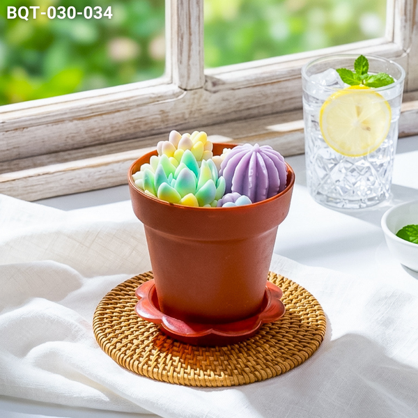  Hộp Bánh Quà Tặng Chậu Bánh Sen Đá Kèm Xẻng Màu Pastel
 (BQT-030-034) 