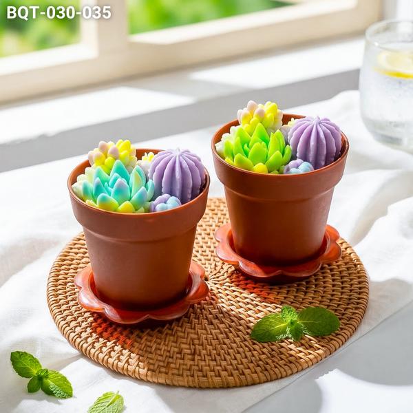  Hộp Bánh Quà Tặng 2 Chậu Bánh Sen Đá Kèm Xẻng Màu Pastel
 (BQT-030-035) 