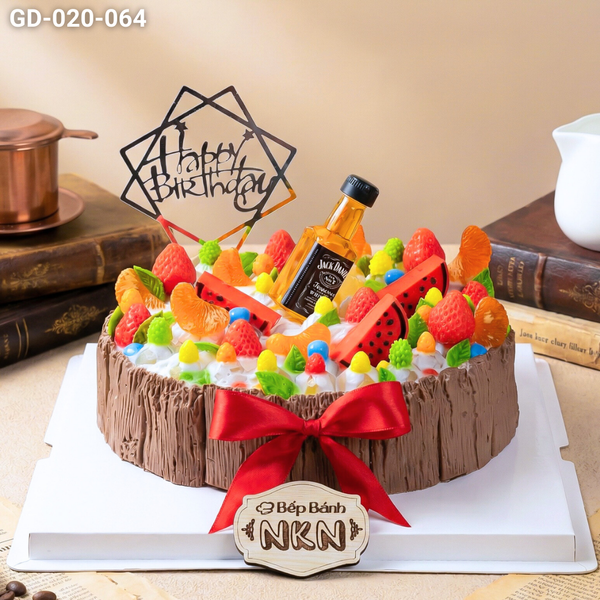  Bánh Sinh Nhật Trái Cây Mix Tone Gỗ (GD-020-064) 