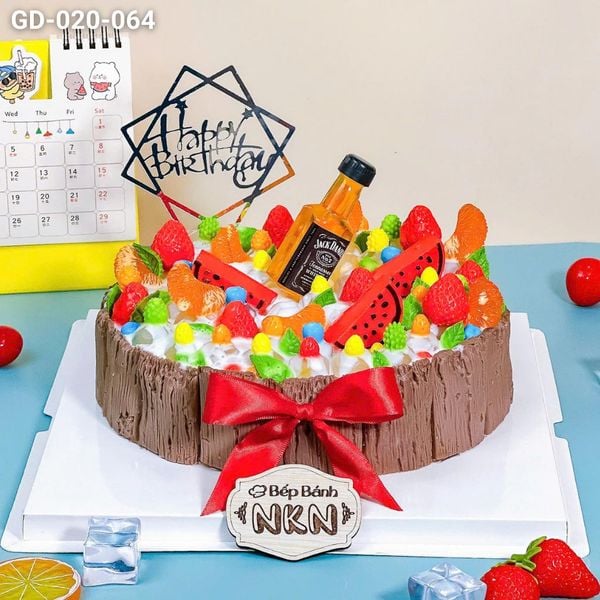 Bánh Sinh Nhật Trái Cây Mix Tone Gỗ (GD-020-064) 