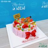  Bánh Sinh Nhật Trái Cây Mix Tone Hồng (GD-020-108) 
