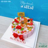  Bánh Sinh Nhật Trái Cây Mix Tone Hồng (GD-020-108) 