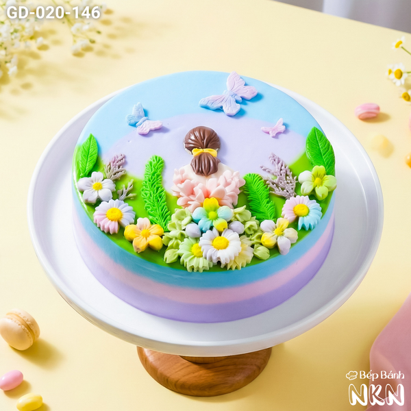  Bánh Sinh Nhật Cô Gái Trong Vườn Hoa (GD-020-146) 