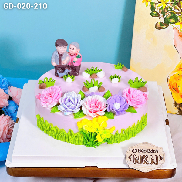  Bánh Kỷ Niệm Ông Bà Dạo Vườn Hoa (GD-020-210) 