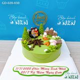  Bánh Kỷ Niệm 2 Cụ Già Sưởi Ấm Trong Rừng Thông (GD-020-030) 