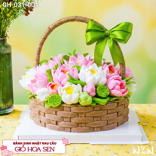  Giỏ Bánh Hoa Sen Quà Tặng 20/10 (GH-031-001) 