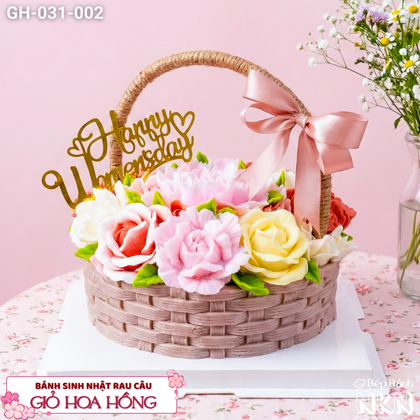  Giỏ Bánh Hoa Hồng Quà Tặng 20/10 (GH-031-002) 