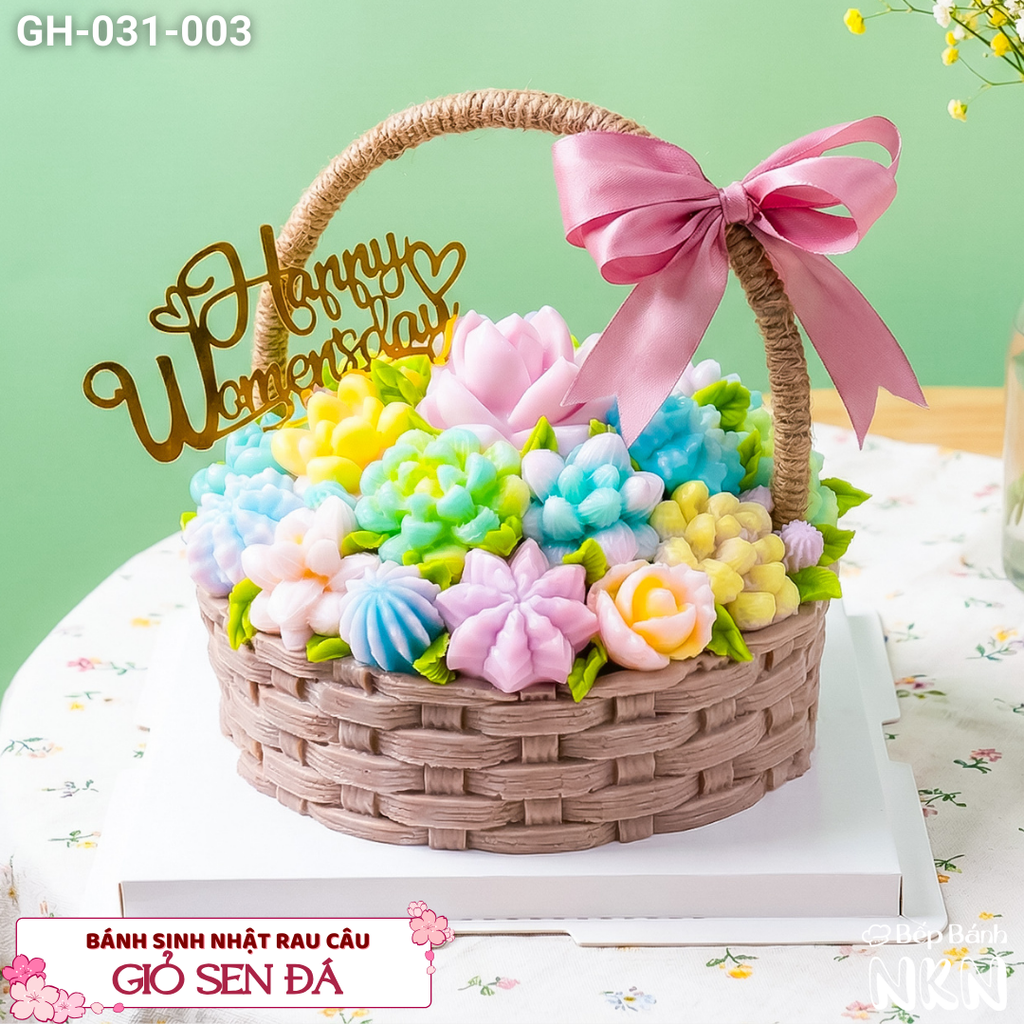  Giỏ Bánh Sen Đá Quà Tặng 20/10 (GH-031-003) 