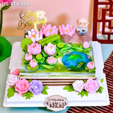  Bánh Mừng Thọ Cha Hồ Sen Cá Lội (HS-014-006) 