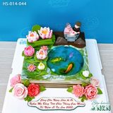  Bánh Kỷ Niệm Hồ Sen Cá Lội Tặng Ông Bà (HS-014-044) 