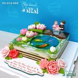  Bánh Kỷ Niệm Hồ Sen Cá Lội Tặng Ông Bà (HS-014-044) 