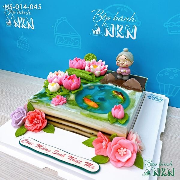  Bánh Kỷ Niệm Hồ Sen Cá Lội Tặng Mẹ, Tặng Bà (HS-014-045) 