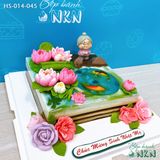  Bánh Kỷ Niệm Hồ Sen Cá Lội Tặng Mẹ, Tặng Bà (HS-014-045) 