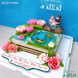  Bánh Kỷ Niệm Hồ Sen Cá Lội Tặng Ông Bà (HS-014-046) 