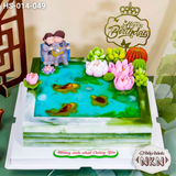  Bánh Kỷ Niệm Hồ Sen Cá Lội Tặng Ông Bà (HS-014-049) 