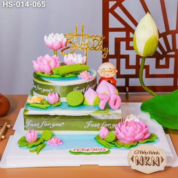  Bánh Mừng Thọ Hoa Sen 2 Tầng (HS-014-065) 