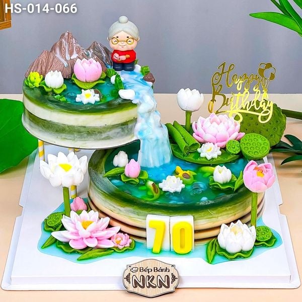 Tháp Bánh Mừng Thọ Hồ Sen 2 Tầng (HS-014-066) 
