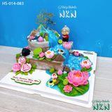  Bánh Mừng Thọ Hồ Sen Cá Lội 2 Tầng  (HS-014-083) 
